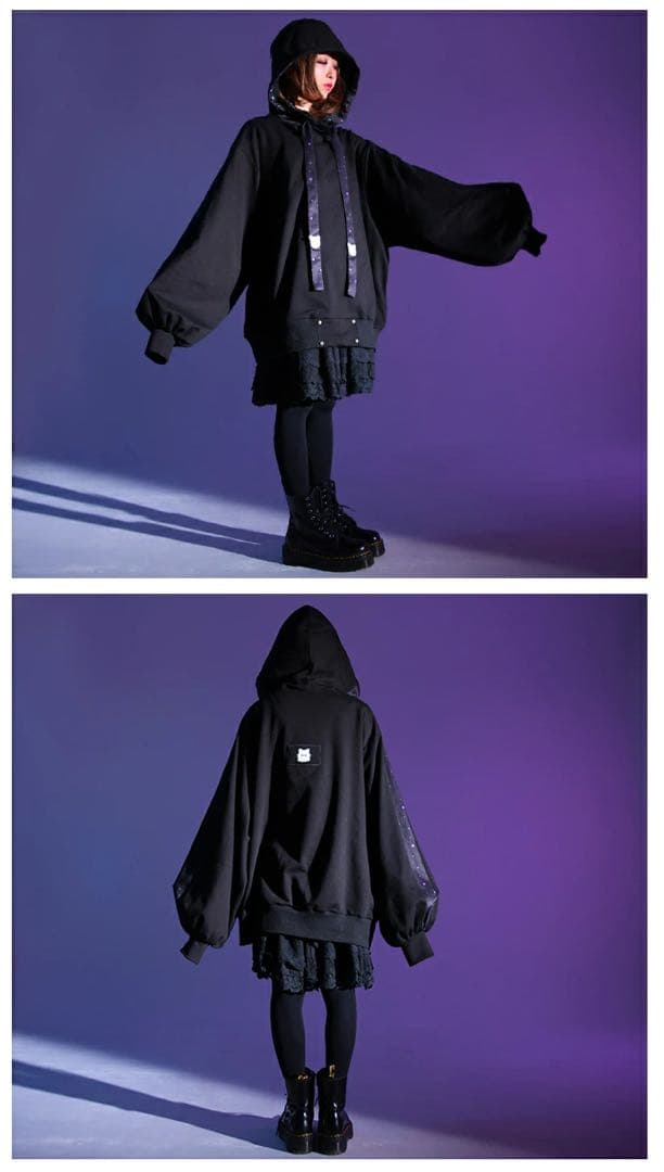 銀河幽霊猫のユニセックスパーカー クノオさんコラボ セット