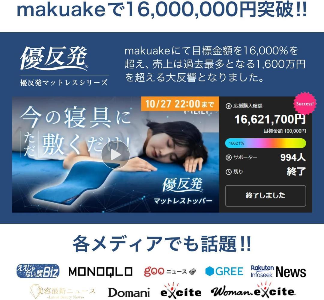 エムリリー 優反発 マットレス〈睡眠の医師推奨〉 ダブル 3つ折り