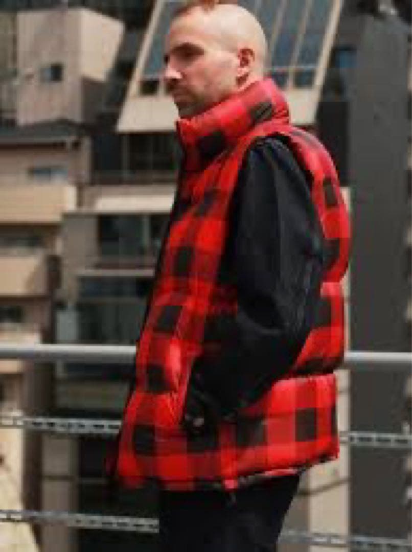 【新品6.6万円】TMT チェックダウンベスト⭐︎レッド
