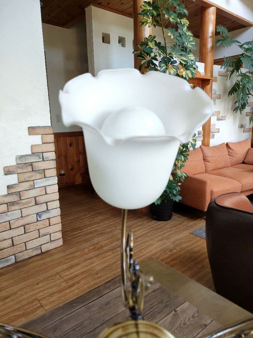 美品　ヤマギワ シャンデリア 5灯 真鍮 ガラス　ライト