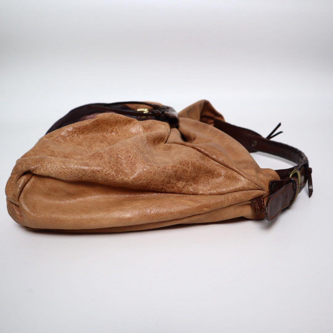 Vintage archive y2k 伊製 ハラコ レザー ショルダーバッグ