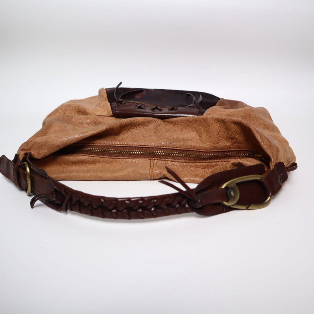 Vintage archive y2k 伊製 ハラコ レザー ショルダーバッグ