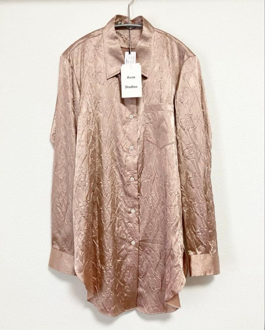 新品★ ストレッチ サテンシャツ ピンク Acne Studios ¥57200