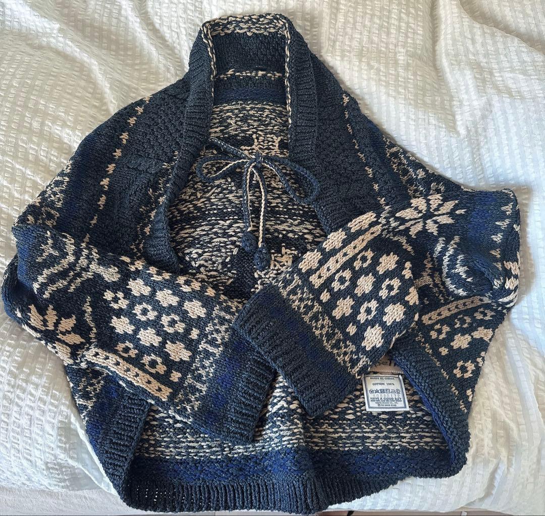 45R ハンドニットのボレロ（インディゴ）