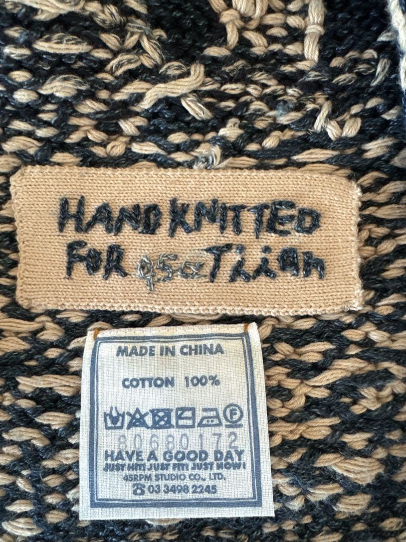 45R ハンドニットのボレロ（インディゴ）