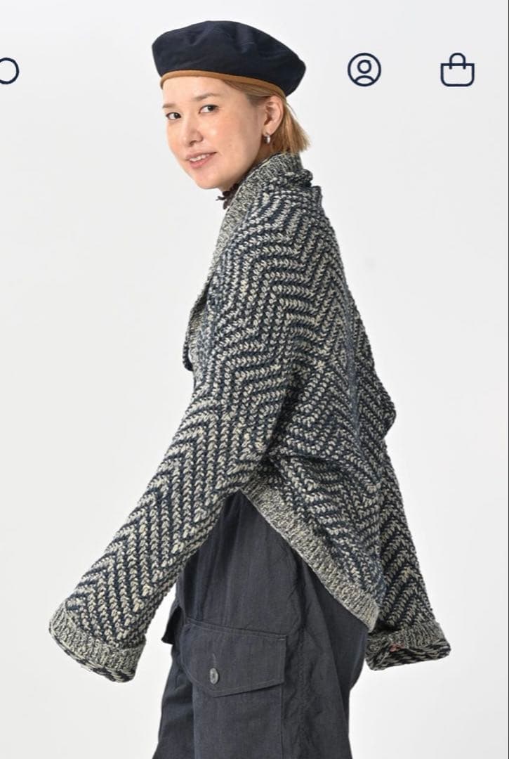45R ハンドニットのボレロ（インディゴ）