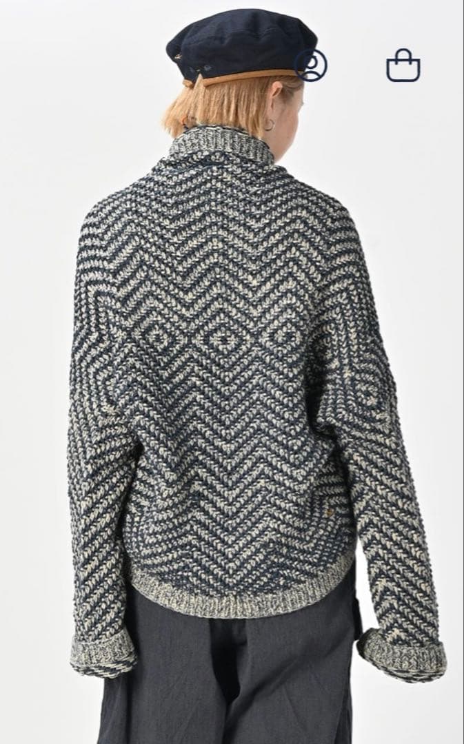 45R ハンドニットのボレロ（インディゴ）