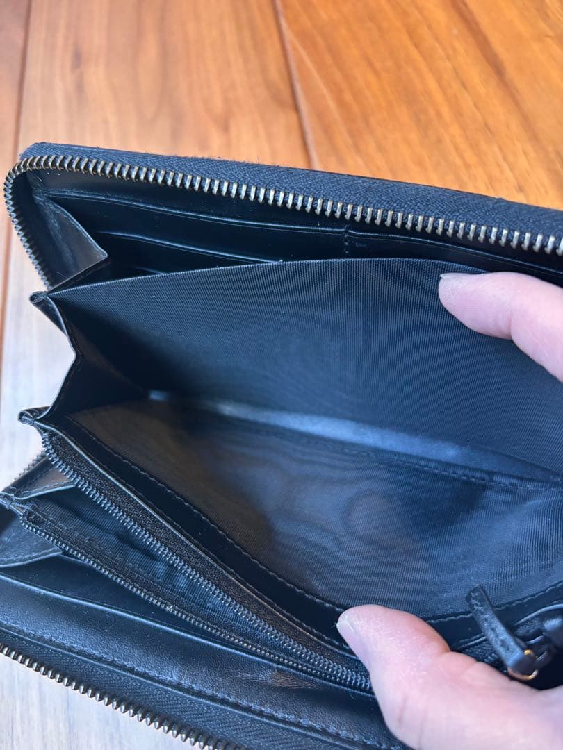 【美品】GUCCI ラウンドファスナー　キルティング　ＧＧマーモント　ブラック