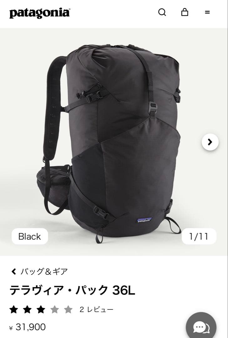 パタゴニア 2025 テラヴィア・パック 36L