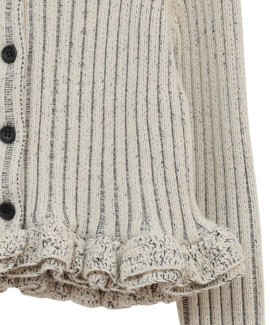 トップス CLANE W FACE SHORT FRILLED KNIT TOPS