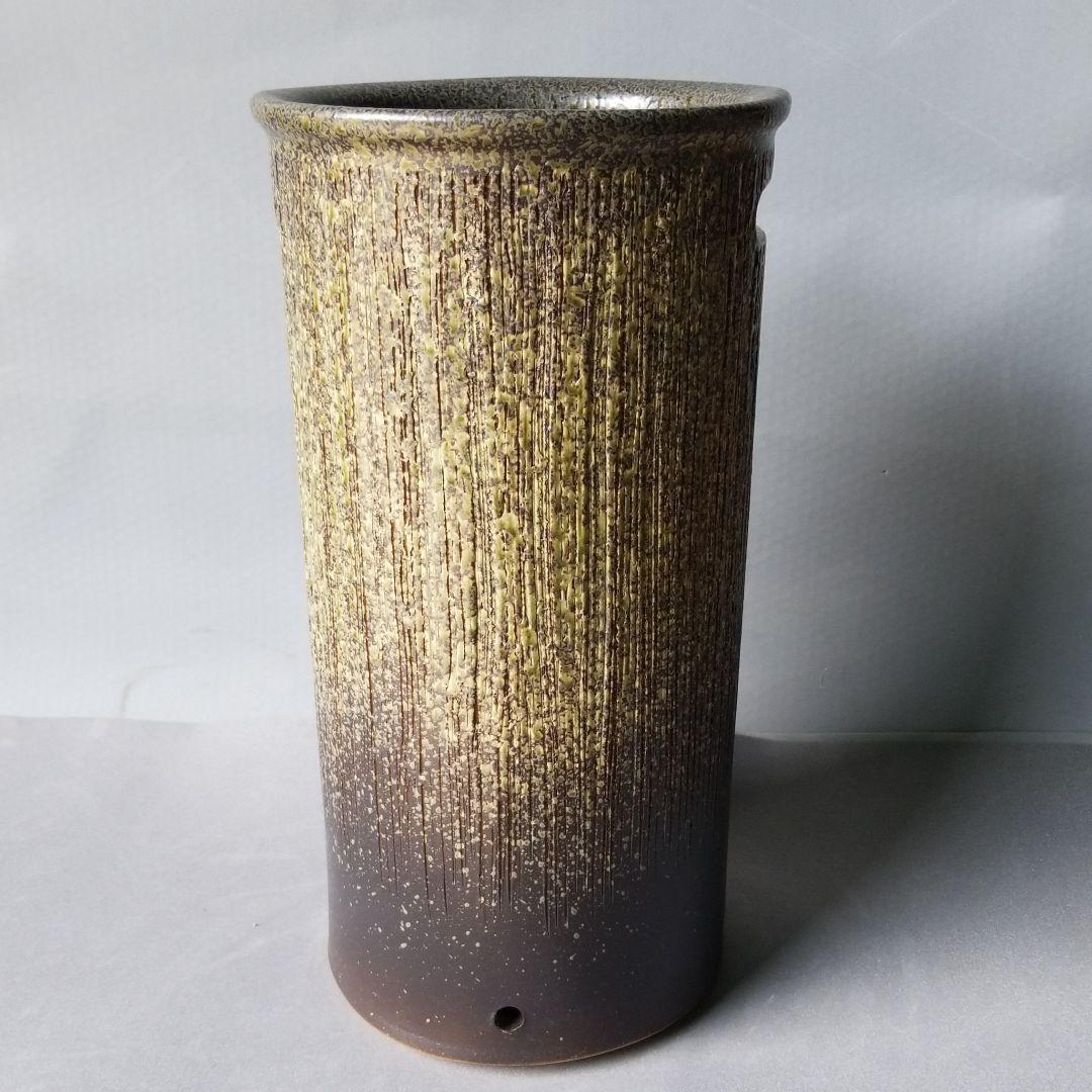 タイヤ 信楽焼傘立て 縦筋クシ目 高さ４７cm