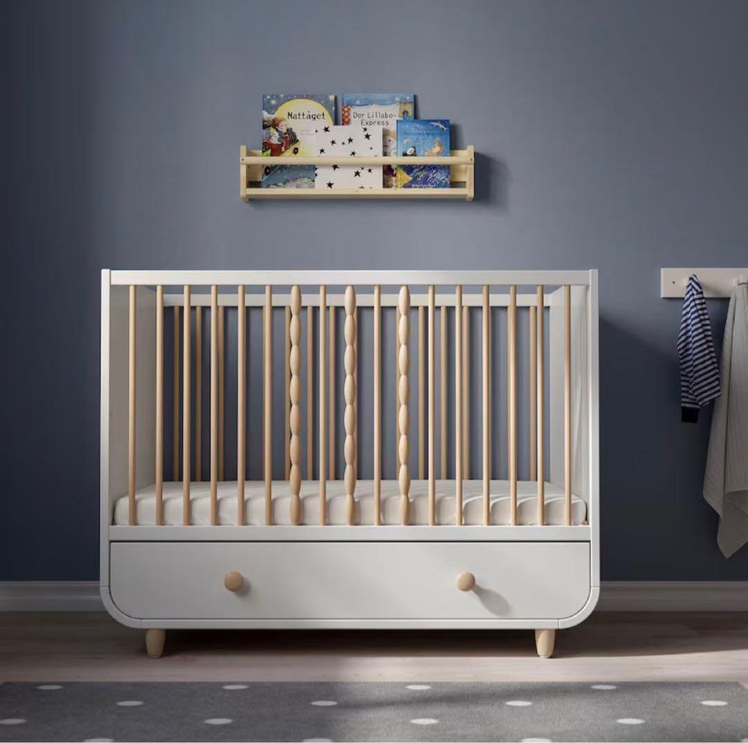 IKEA MYLLRA/ミルラ ベビーベッド 引き出し付き木製