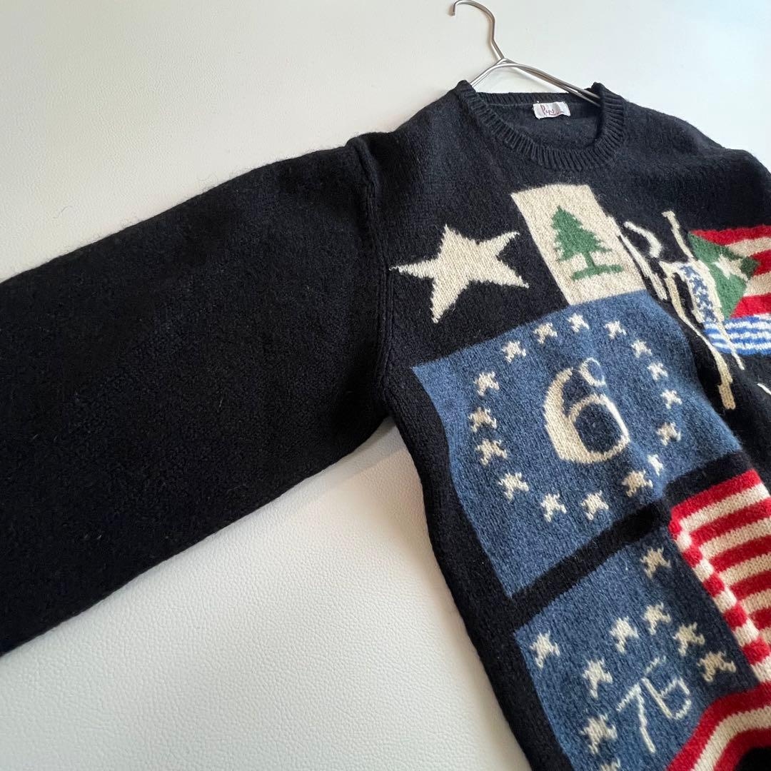 美品✨Papas ウール プルオーバーパーカー 国旗柄 BBKK期 ヴィンテージ