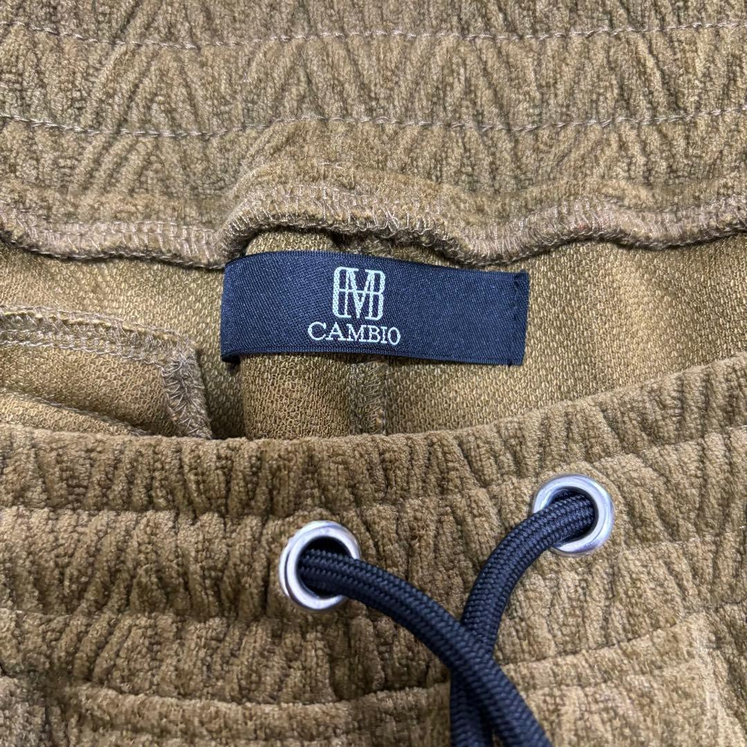新品未使用　CAMBIO カンビオ【L】ヘリンボーン柄　サルエルパンツ　オリーブ