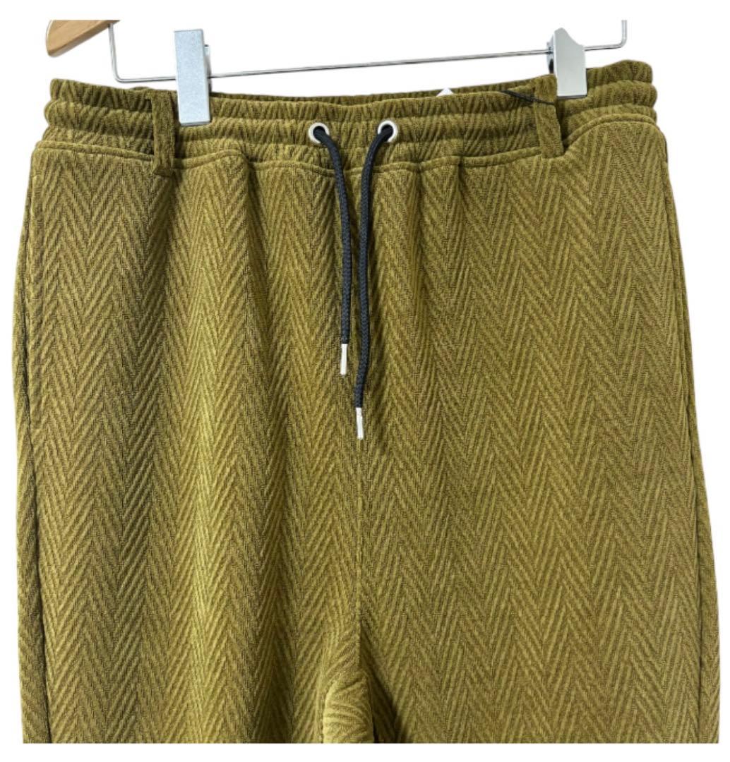 新品未使用　CAMBIO カンビオ【L】ヘリンボーン柄　サルエルパンツ　オリーブ