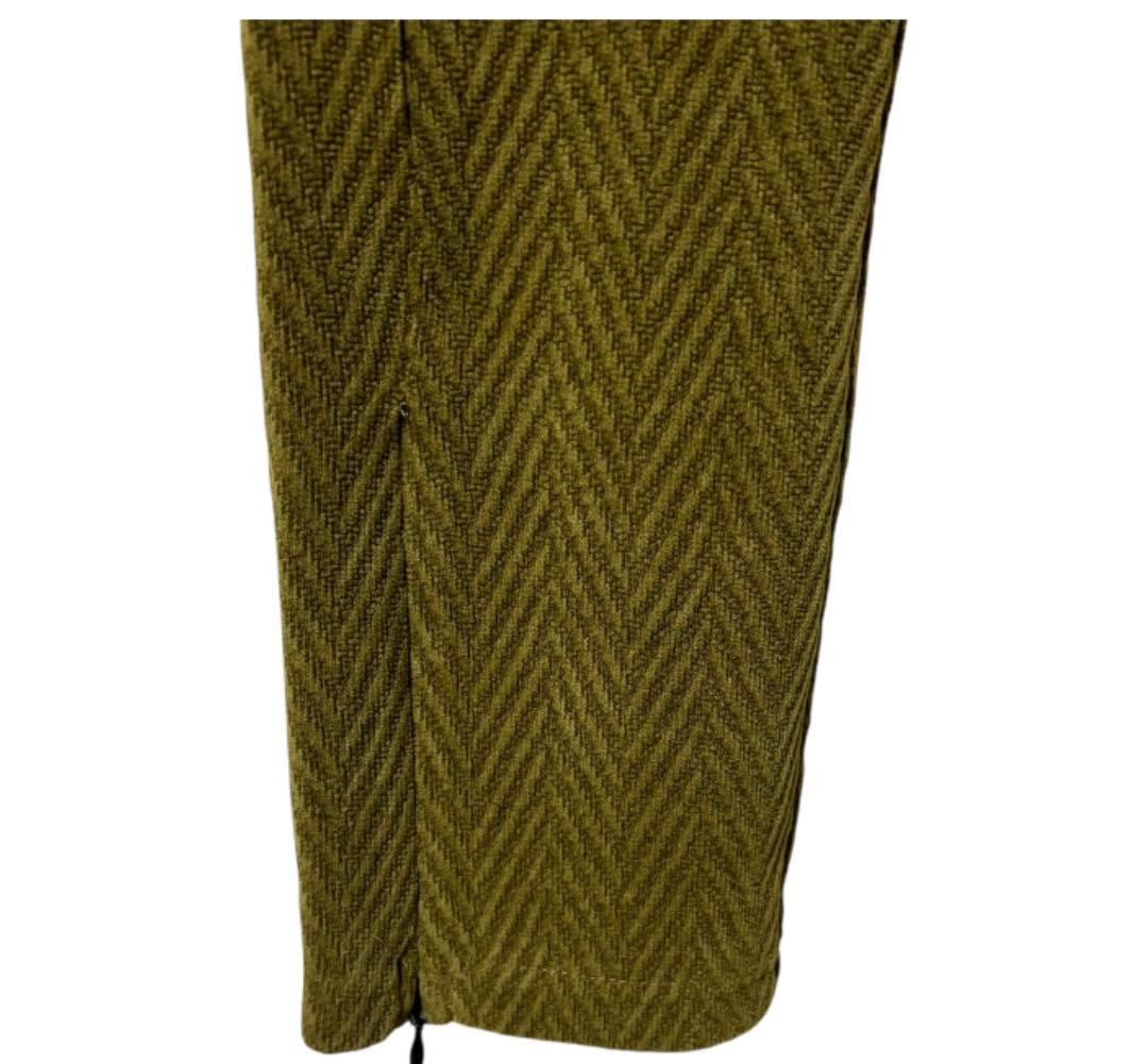 新品未使用　CAMBIO カンビオ【L】ヘリンボーン柄　サルエルパンツ　オリーブ