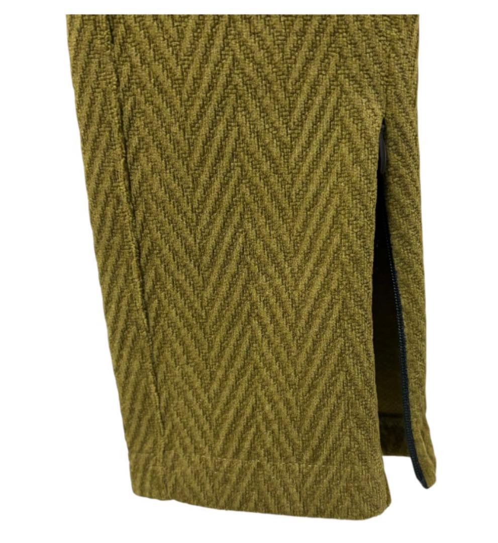 新品未使用　CAMBIO カンビオ【L】ヘリンボーン柄　サルエルパンツ　オリーブ