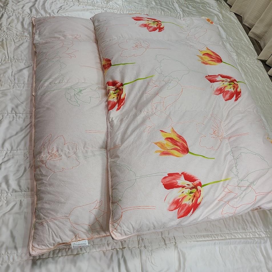 2層キルトでふんわり極暖♡山一 ホワイトダックダウン93％ 高級羽毛布団シングル