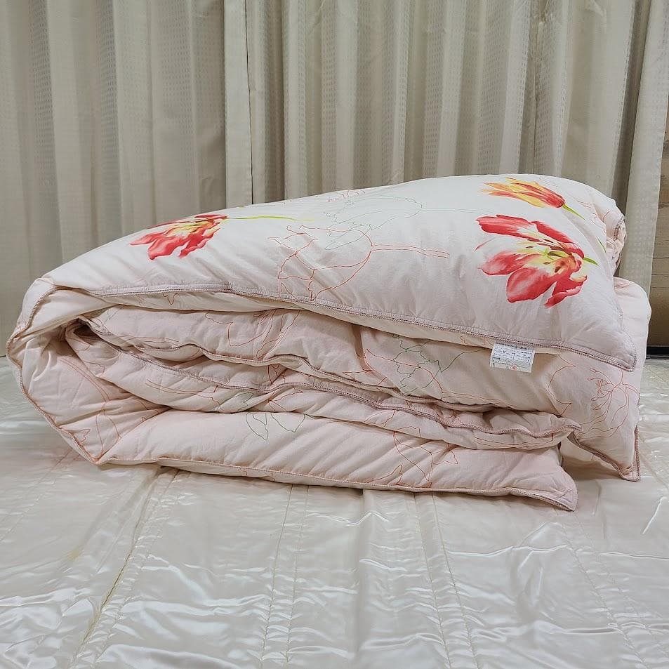 2層キルトでふんわり極暖♡山一 ホワイトダックダウン93％ 高級羽毛布団シングル