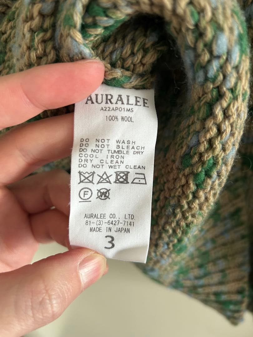 AURALEE ウール100% クルーネックセーター　サイズ3