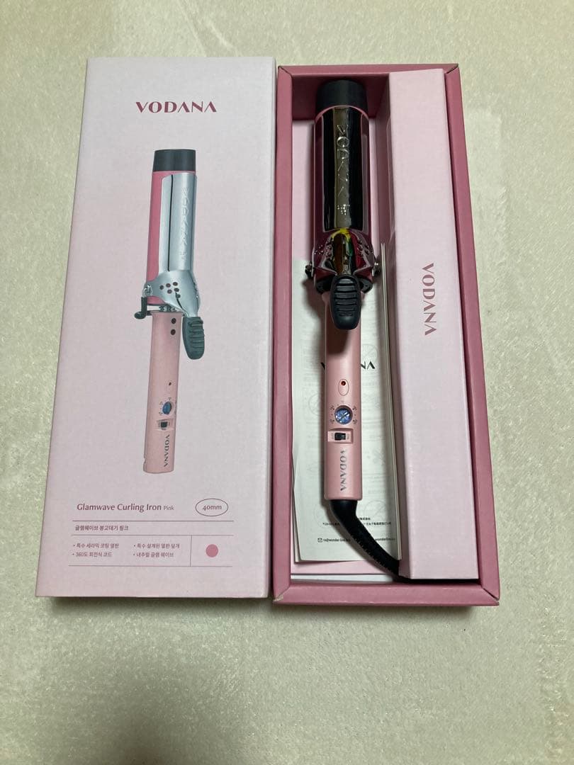 VODANA カールヘアアイロン コテ 40mm ピンク