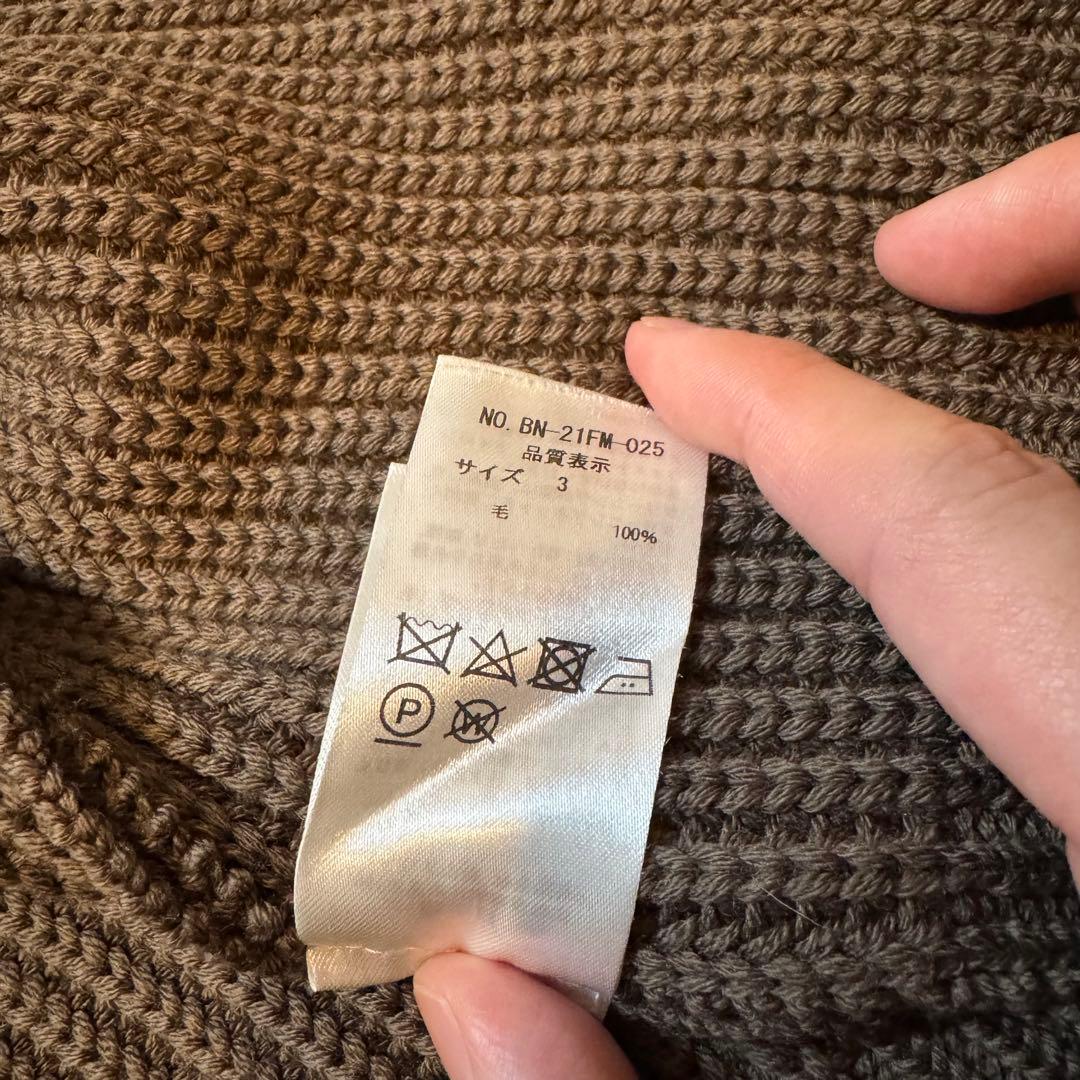 【サイズ3】ブラウン BATONER ドライバーズニット バトナー 日本製