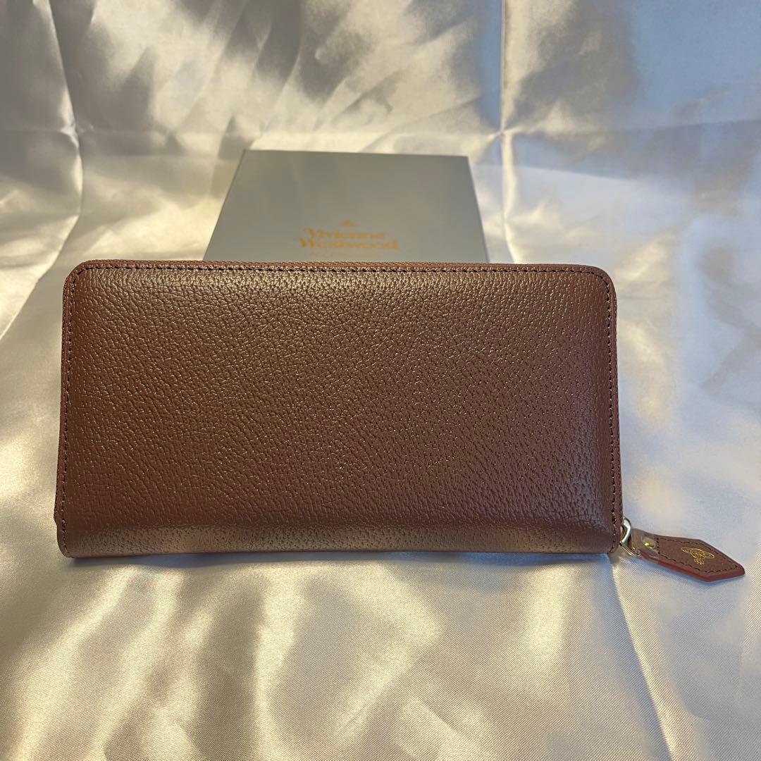 新品 Vivienne Westwood コーヒー ゴールドロゴ 長財布