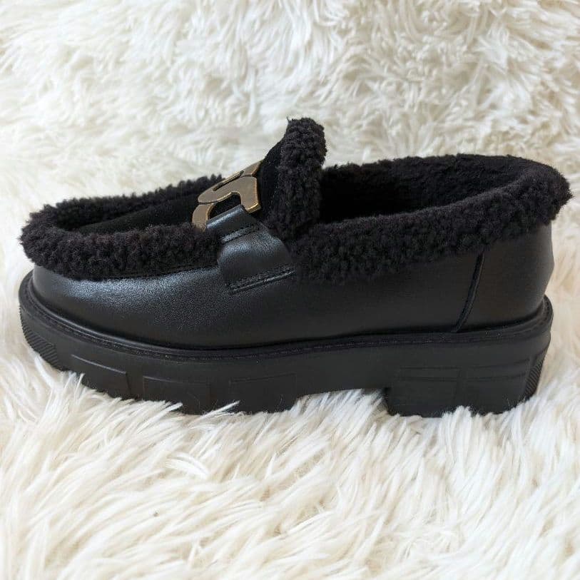 ヒルズアヴェニュー ボア　厚底 ローファー　タンクソール　ストーミ