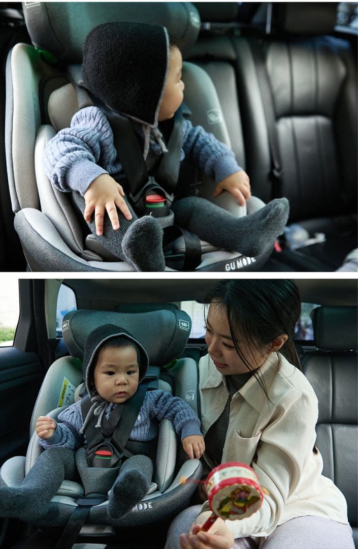 【新品】GU MODE 車用チャイルドシート 360度回転　ブルー