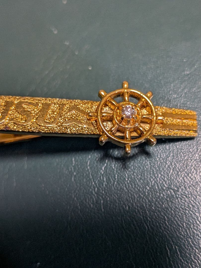 【K18 】&ダイヤモンド　全日本海員組合　特別功労賞　ネクタイピン!!