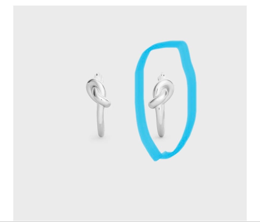 ※RS※CELINE ノット スモールフープピアス　シルバー※片耳