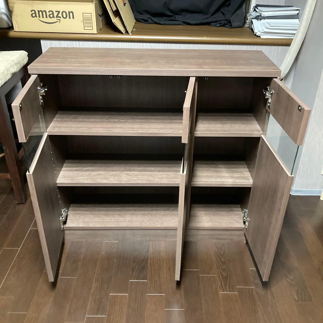 ワイエムワールド カウンター下収納 扉付き セピアナチュラル