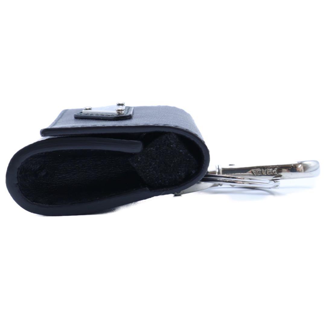 PRADA プラダ サフィアーノレザー Air Podsケース キーリング　黒