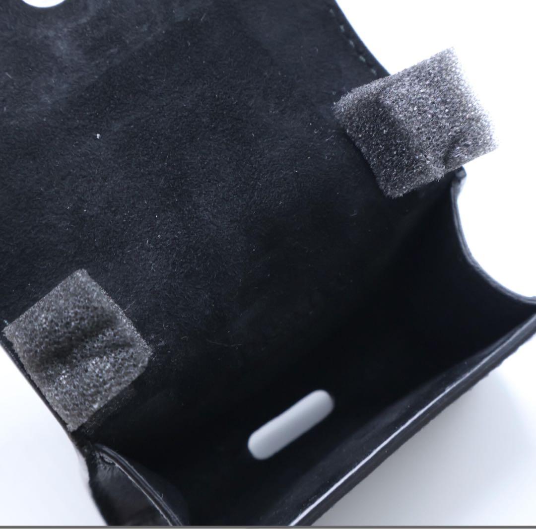 PRADA プラダ サフィアーノレザー Air Podsケース キーリング　黒