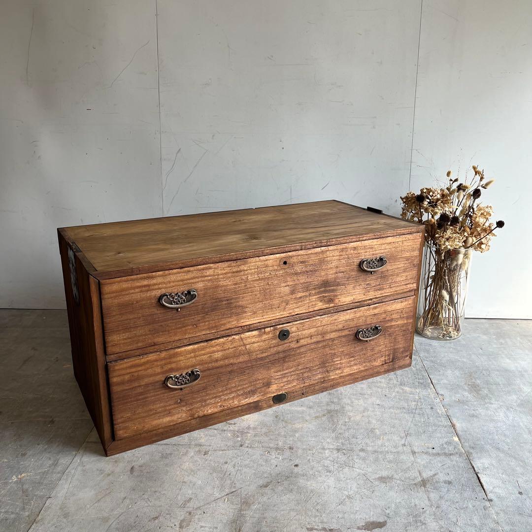 アンティーク チェスト 箪笥 ローボード テレビ台 無垢材 昭和レトロ z559
