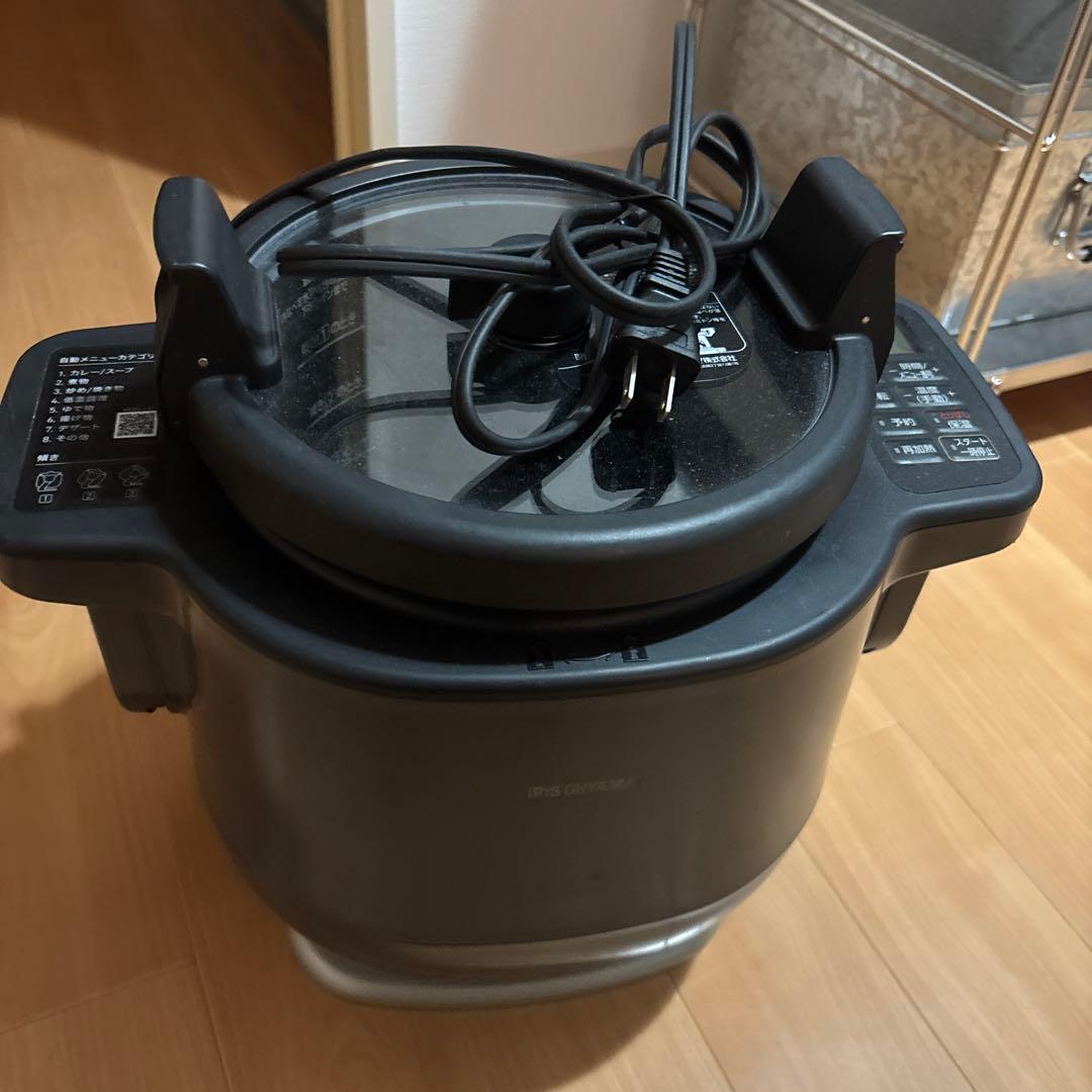 アイリスオーヤマ シェフドラム 自動かくはん調理機 2.0L グレー
