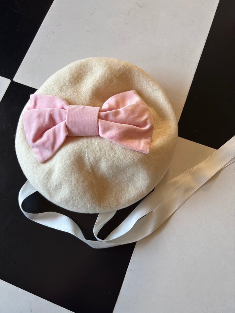 希少Angelic Pretty／子鹿のミルキーちゃんベレー帽　白色シミ有り