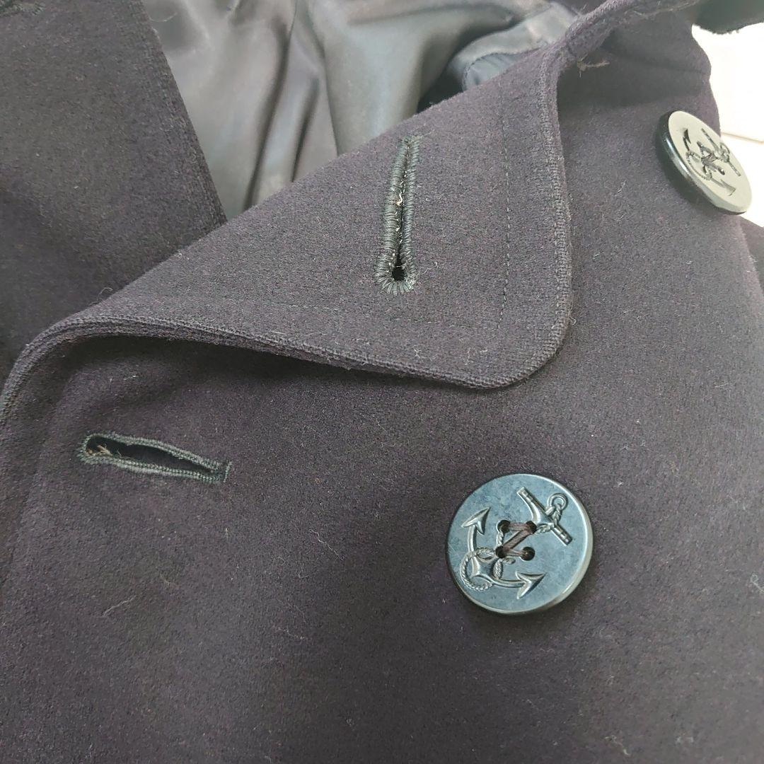 【40s アメリカ海軍実物 10ボタンピーコート】メルトンコート裏コーデュロイ