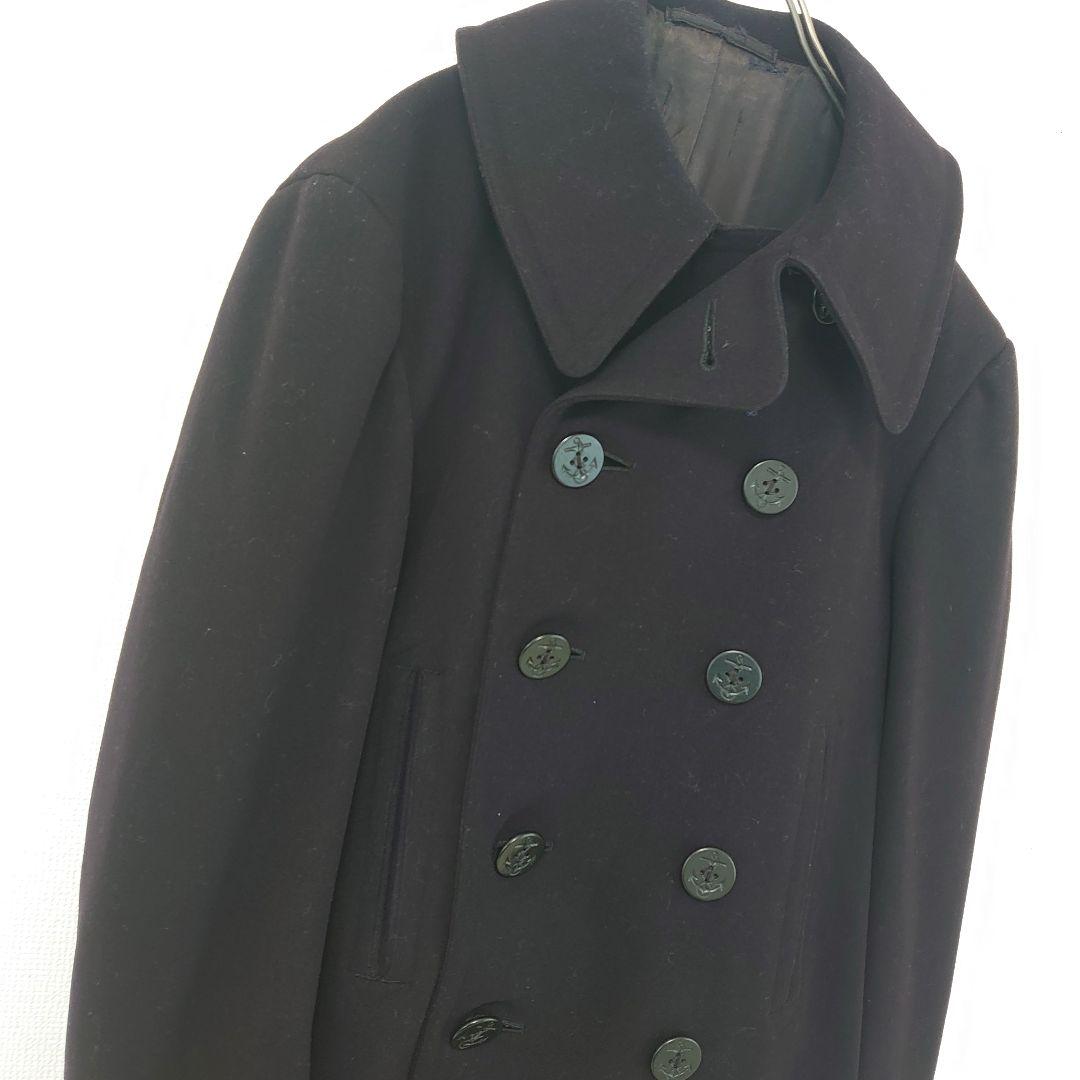 【40s アメリカ海軍実物 10ボタンピーコート】メルトンコート裏コーデュロイ