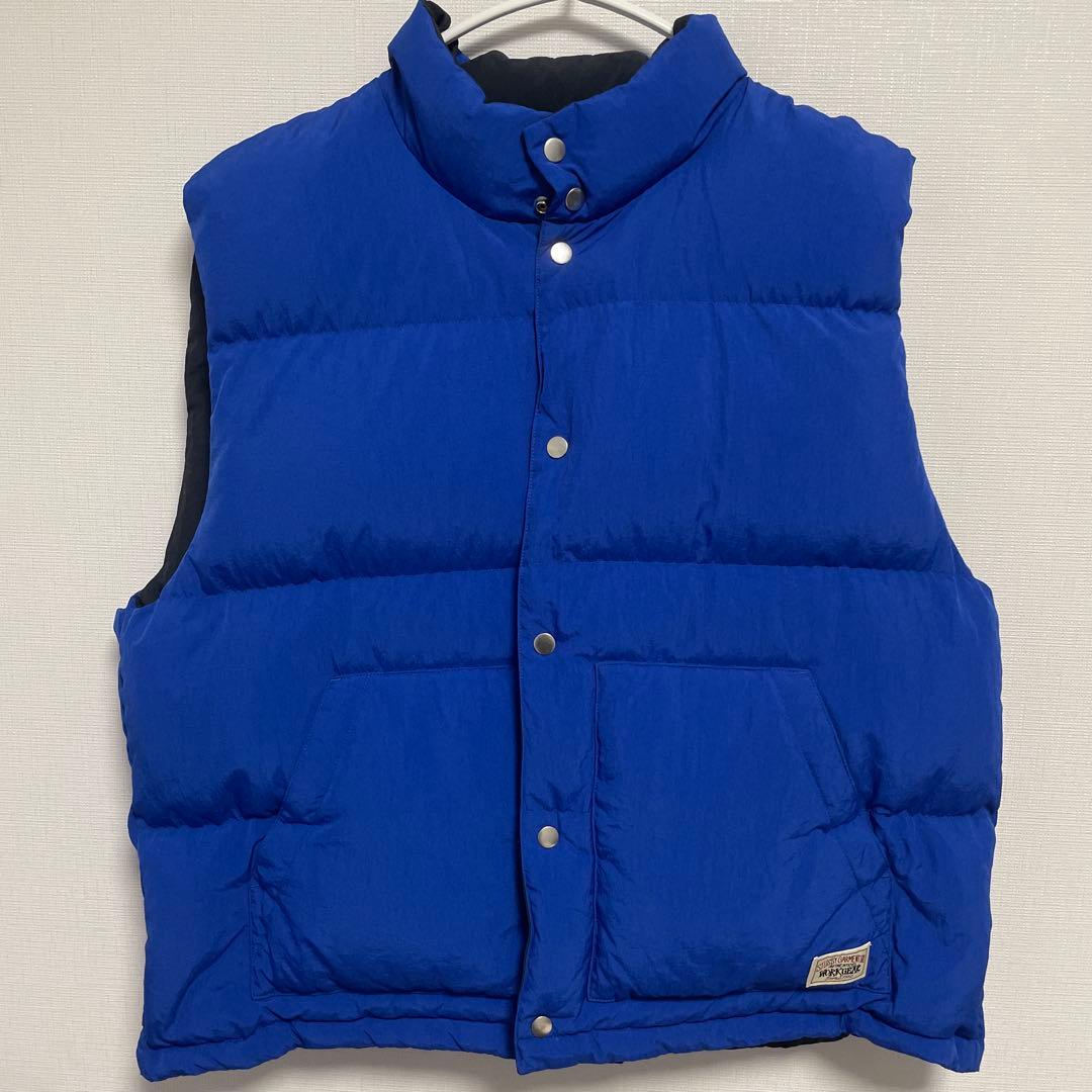 リバーシブル ダウンベスト black&blue