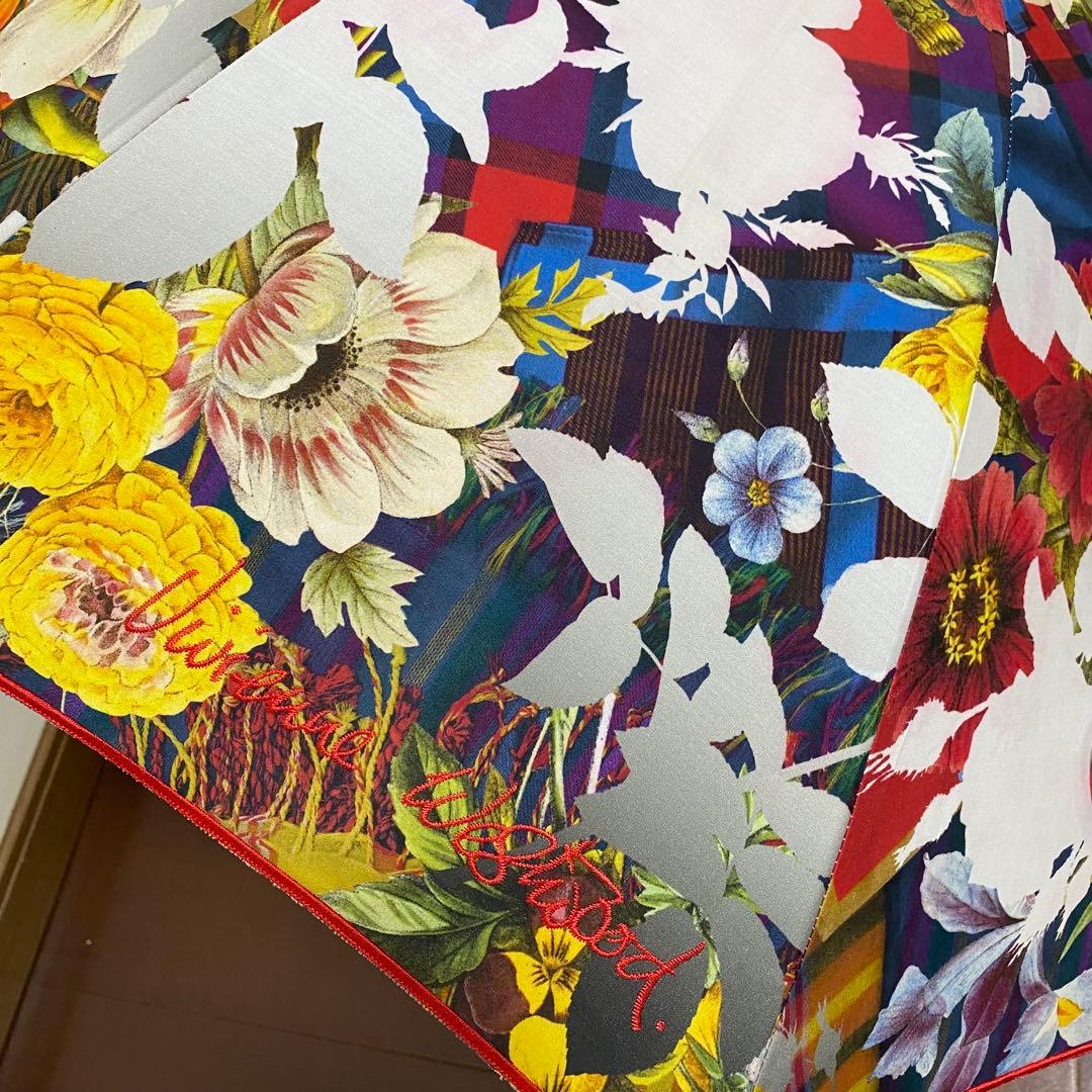 【最終価格】Vivienne Westwood 花柄 日傘 晴雨兼用 長傘 赤