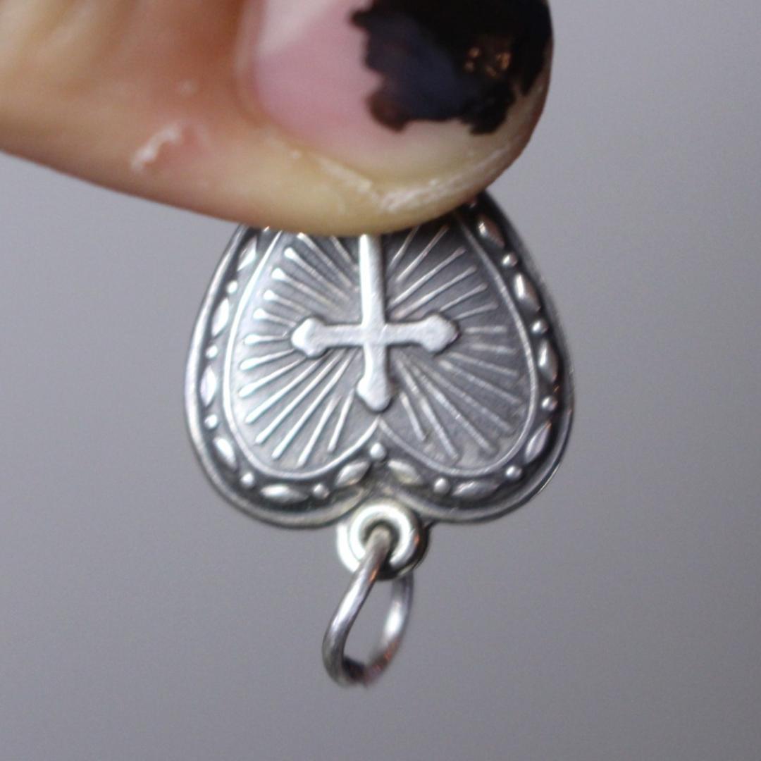 40s　スウィートハートジュエリー　パフィハート　シルバー　十字架　クロス