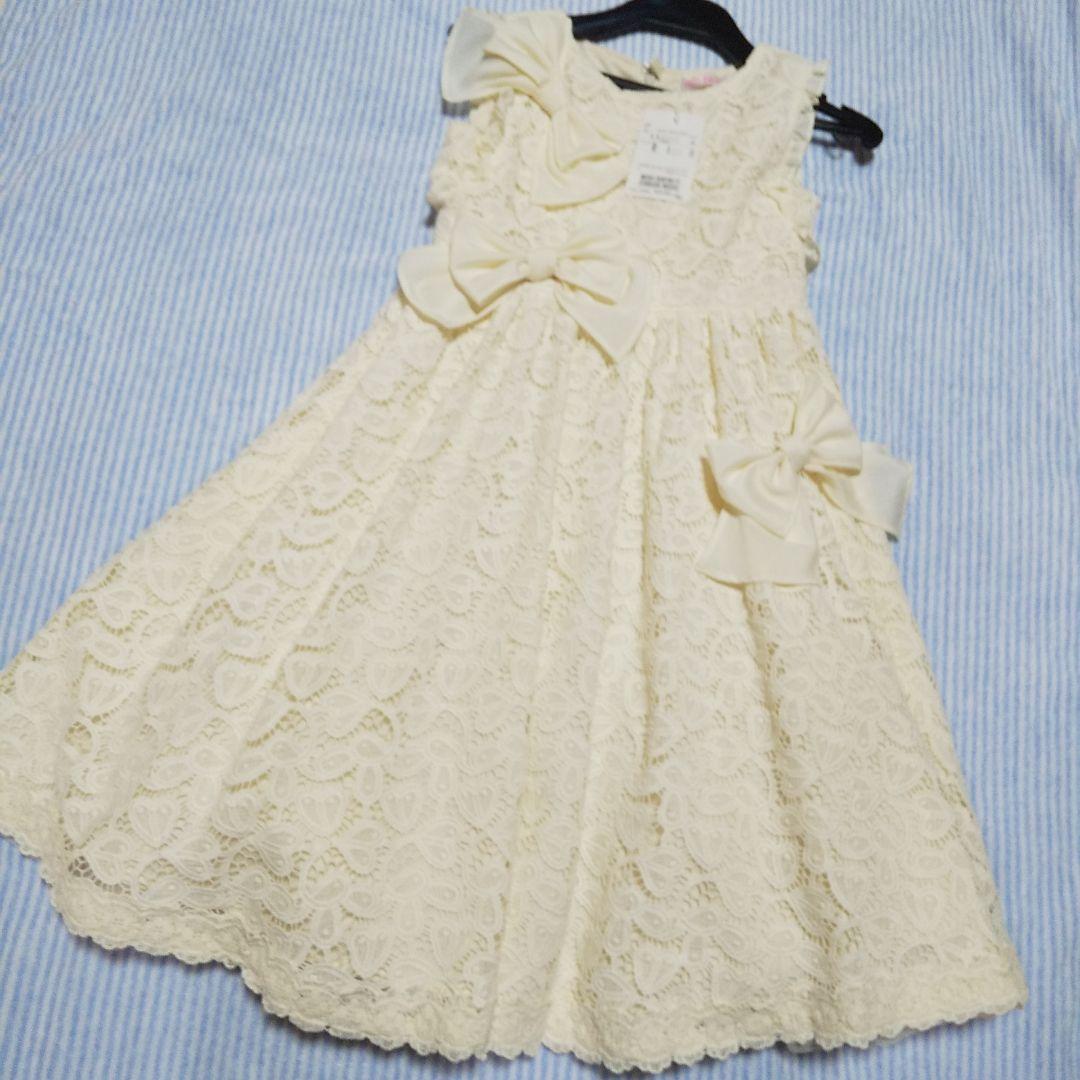 メゾピアノ総レースワンピース130新品タグ付き