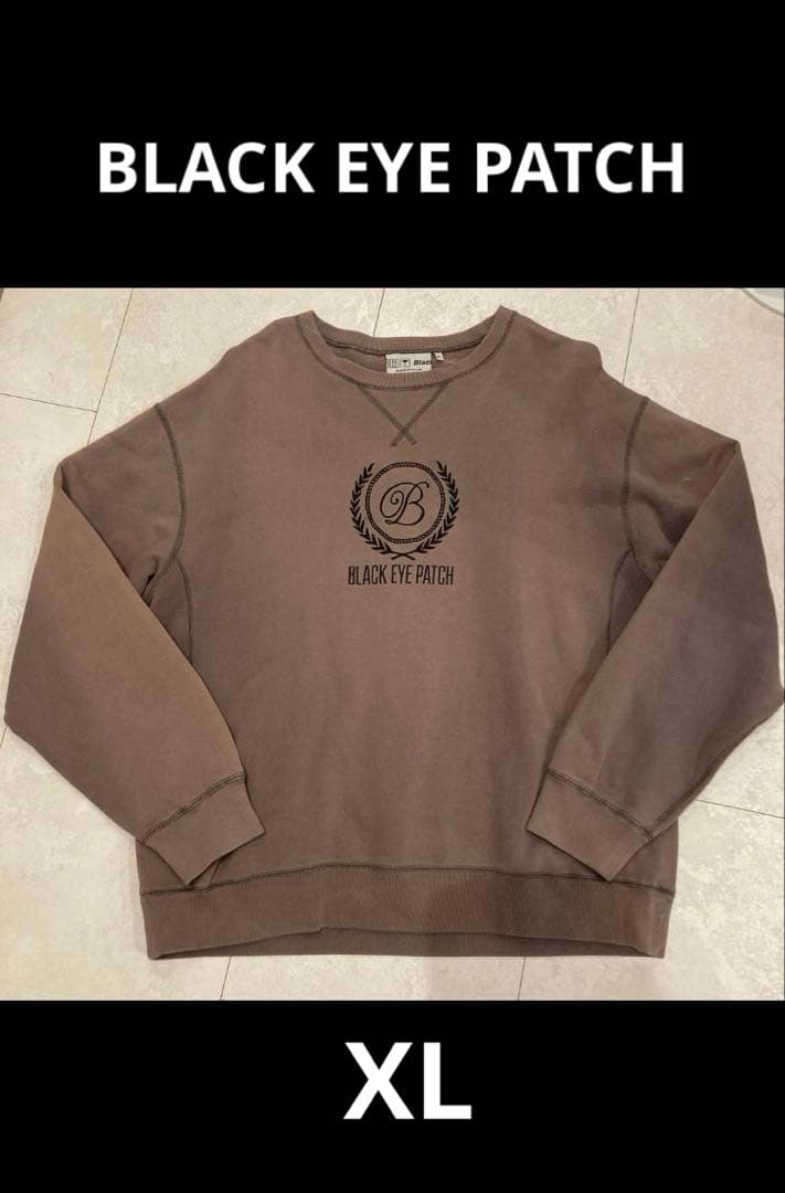 BLACK EYE PATCH バーガンディトレーナーXL スウェット