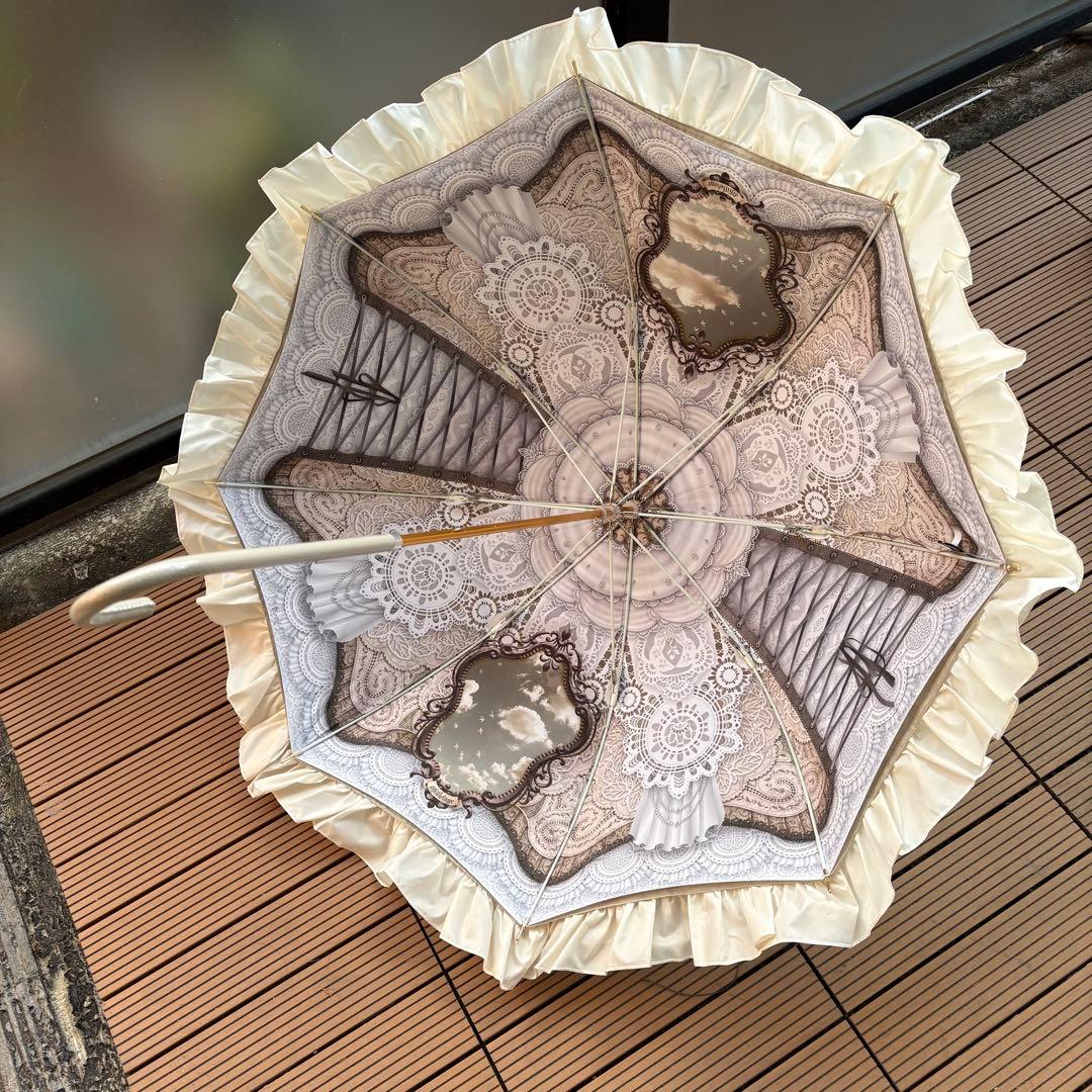 abilletage アビエタージュ レースプリントアンブレラ 晴雨兼用傘