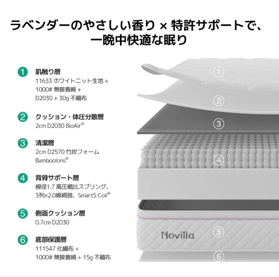 にかさま専用♡Novillマットレスセミダブル硬め圧縮梱120×195×22cm