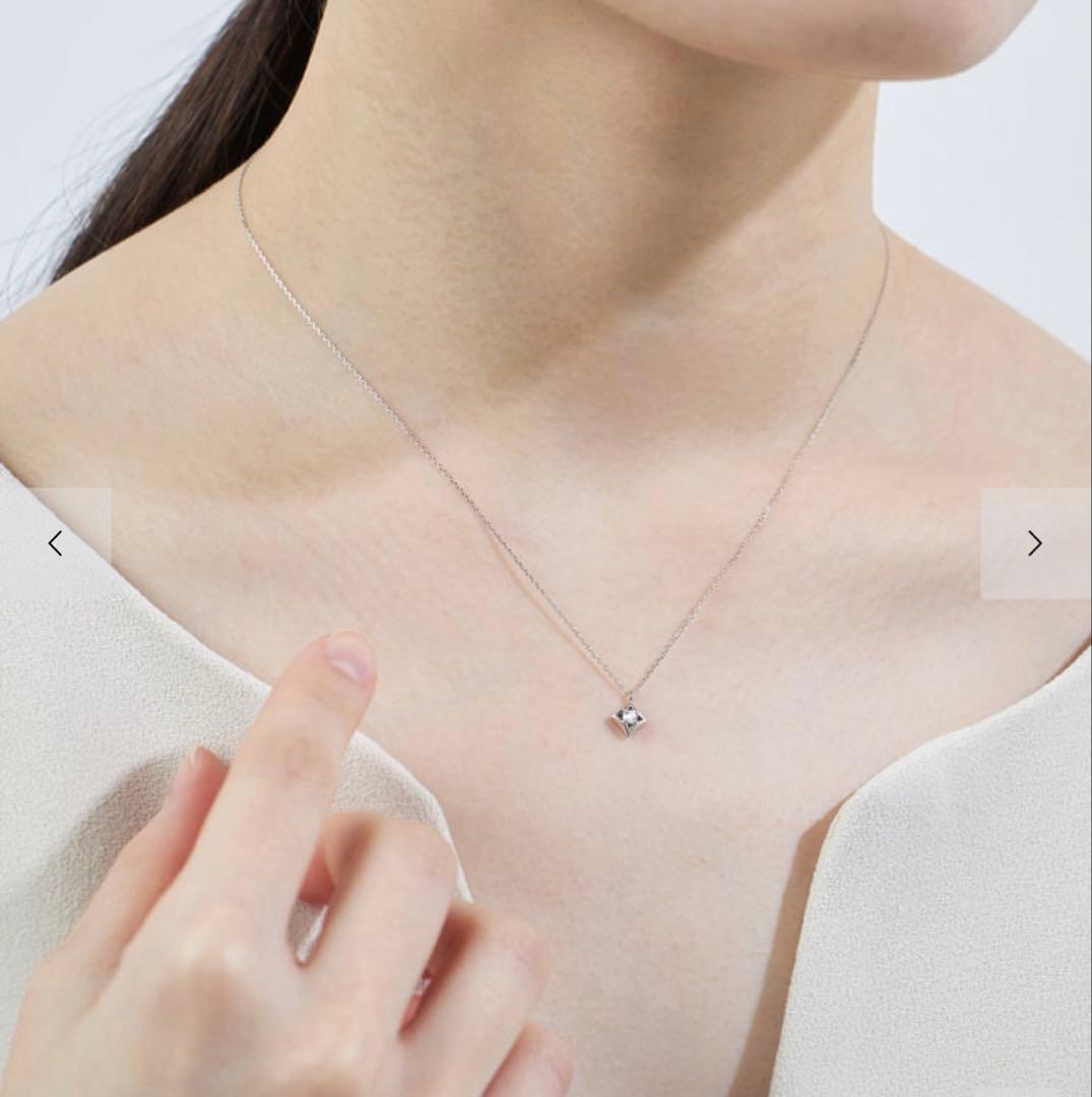 K10WG ダイヤモンド ネックレス Wish upon a star