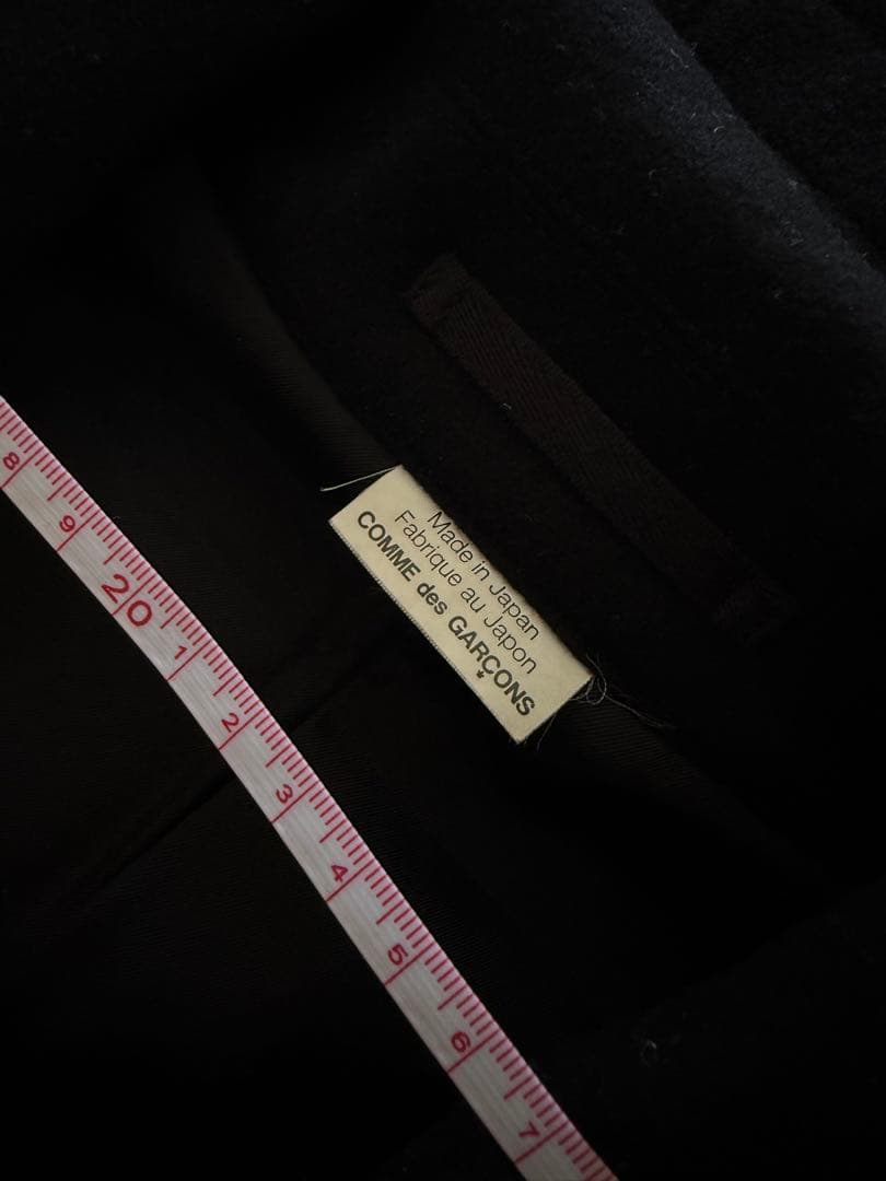 コムデギャルソンオムピュルス ブラックダッフルコート フード付きMサイズ
