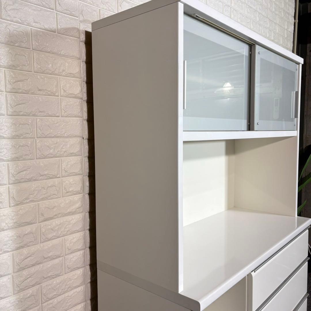 松田家具 モコレンジ カップボード 食器棚 大容量 キッチン収納 B007