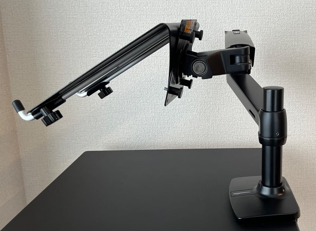 Amazonベーシック モニターアーム + ノートPC用マウントトレー ブラック